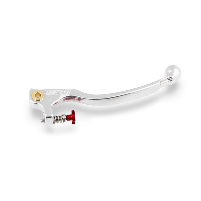 BRAKE LEVER S3 O1 SILVER + ADJUSTER RED