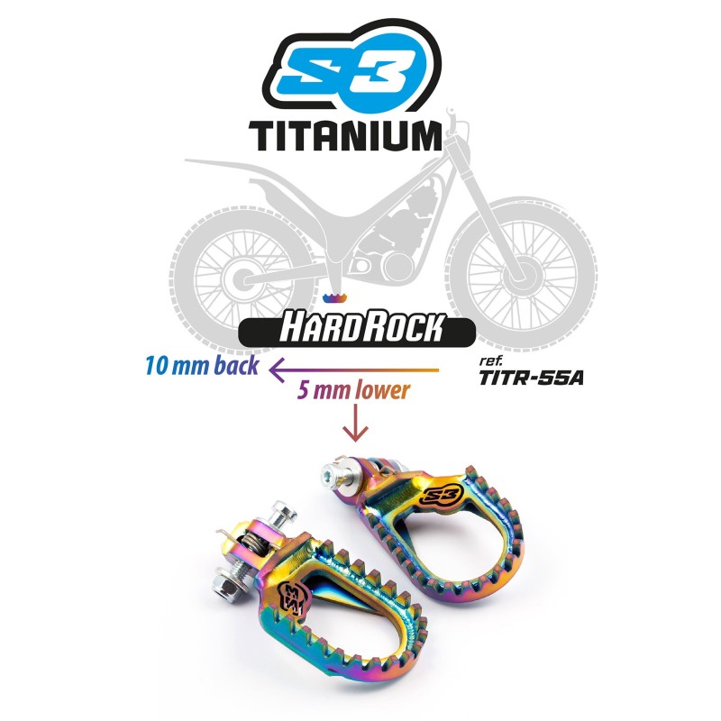 TITANIUM S3 HARDROCK FOOTPEGS FLAT