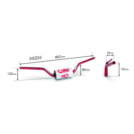 HANDLEBAR + PROTECTOR S3 RED