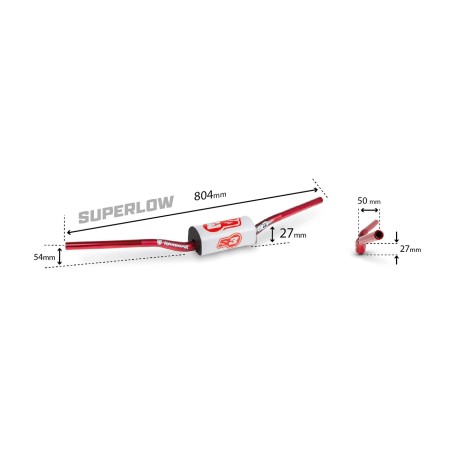 HANDLEBAR + PROTECTOR S3 RED