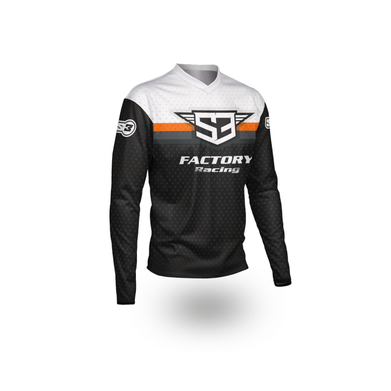 S3 SHIRT RACING BLACK - ORANGE