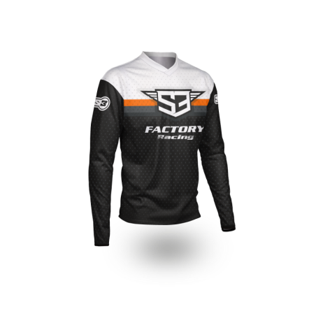 S3 SHIRT RACING BLACK - ORANGE