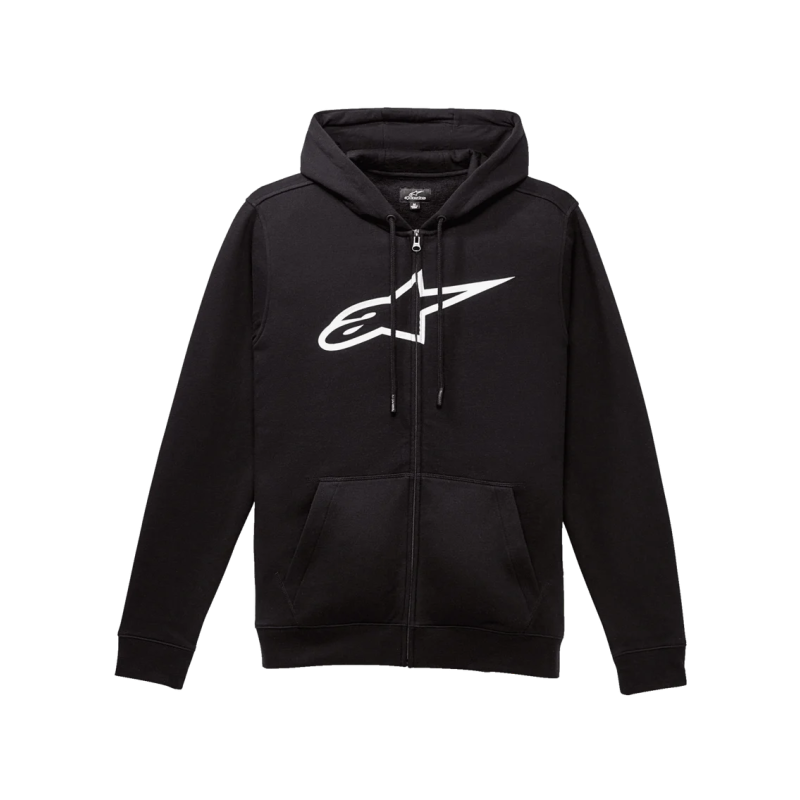 AGELESS ZIP HOODIE- BLACK WHITE