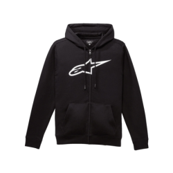 AGELESS ZIP HOODIE- BLACK WHITE