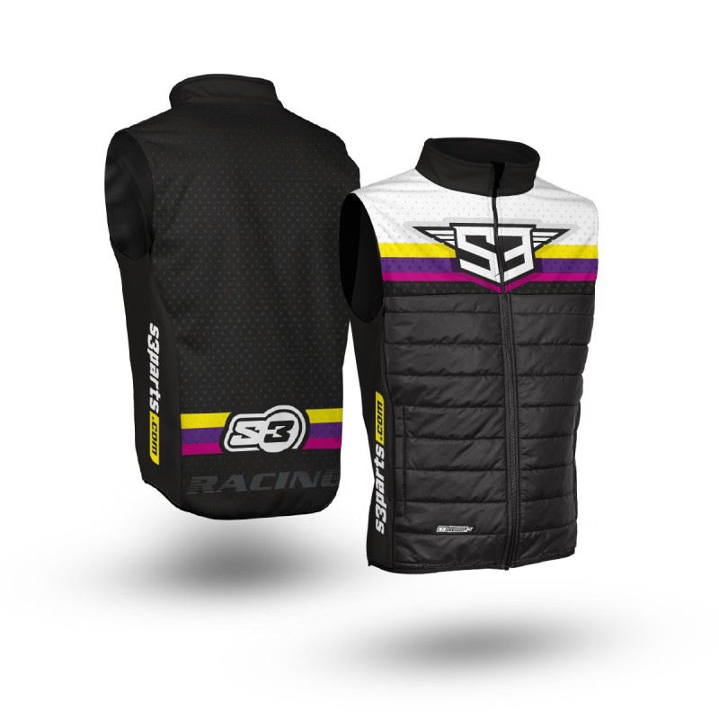 S3 GILET HYBRID RACING BLACK - PINK