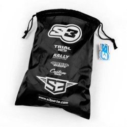 DRAWSTRING BAG 30X40CM BLACK, WHITE PRIN