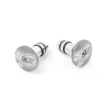 "S3 HANDLEBAR ENDS ""TOO" SILVER
