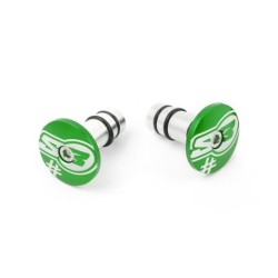 "S3 HANDLEBAR ENDS ""TOO"" GREEN"