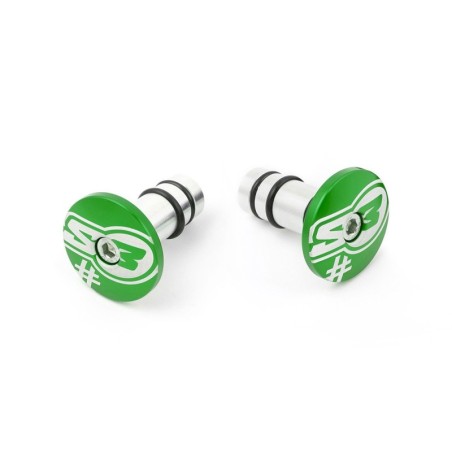 "S3 HANDLEBAR ENDS ""TOO"" GREEN"