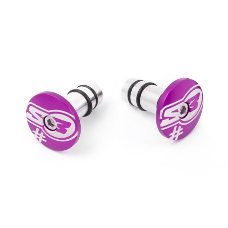 "S3 HANDLEBAR ENDS ""TOO"" PURPLE